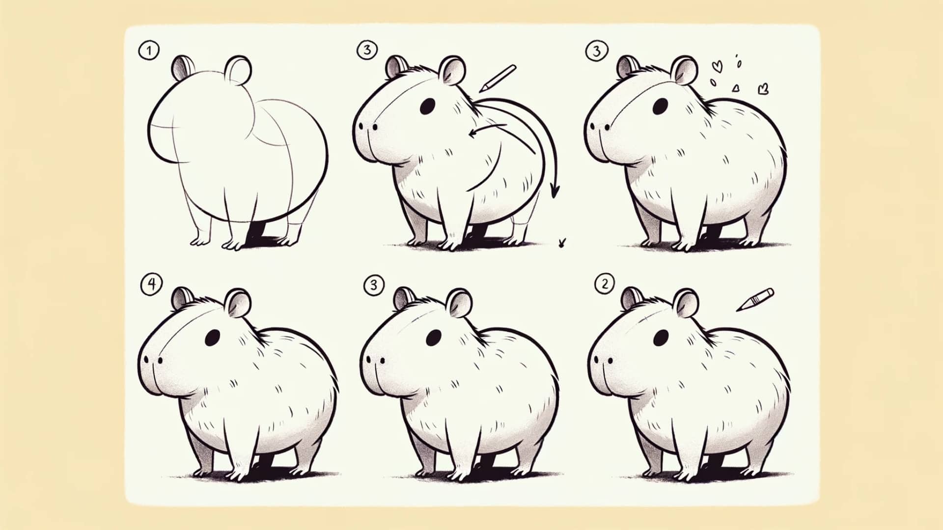 how to draw a capybara illustration