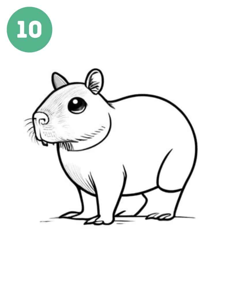 capybara drawing step 10