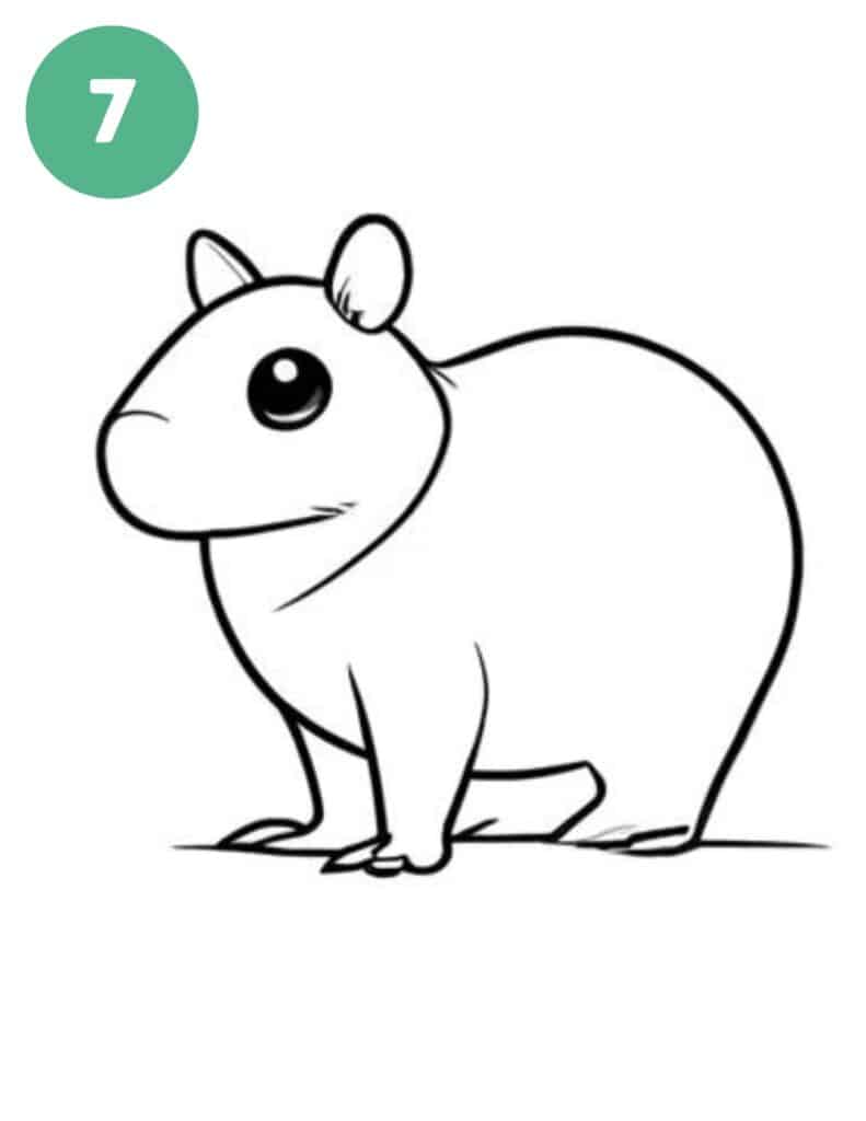 capybara drawing step 7