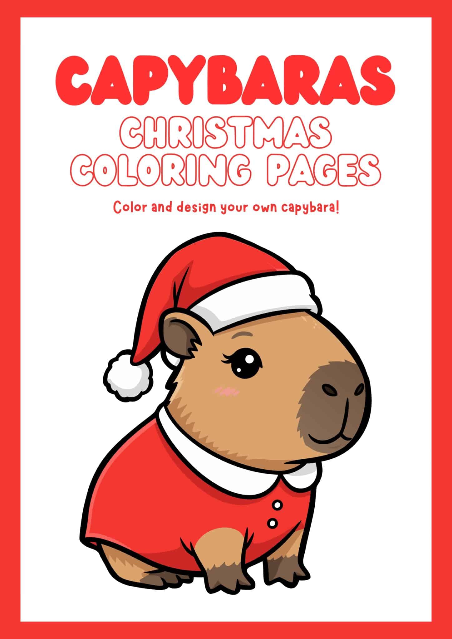Capybara Christmas Coloring Pages (Free PDF Printables) - CapyBara Mag